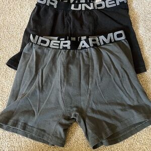 YM Under Armour Kid’s Black and Gray Boxer Briefs